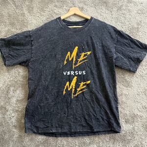 Me versus Me T Shirt XL Extra Large Washed Black Workout Gym